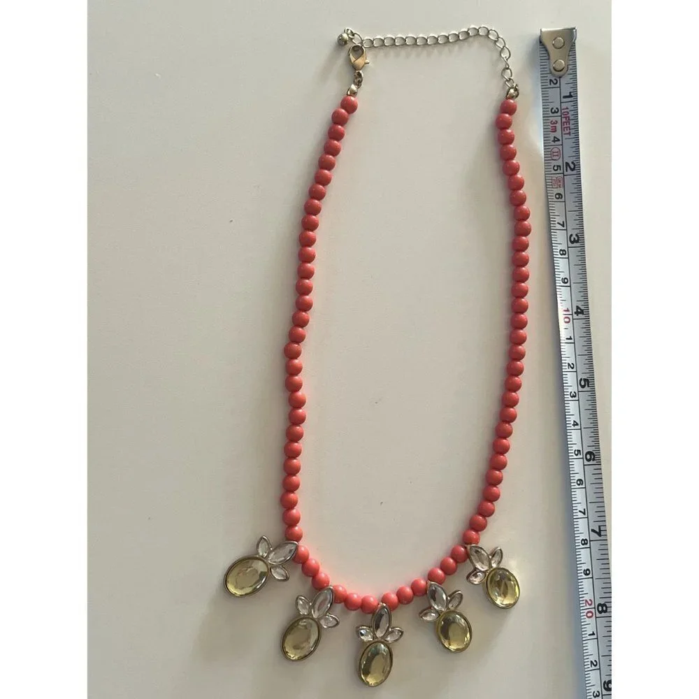 Gymboree Pink Beaded Pineapple Statement Necklace